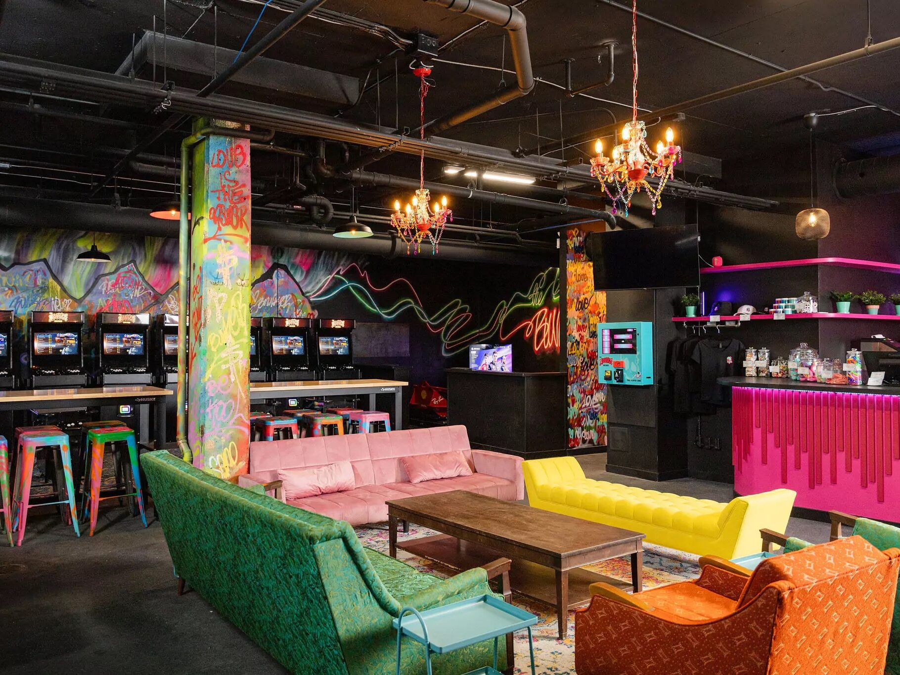 The Bunker Arcade, located in Blue Mountain Village, is a modern arcade and the ultimate hang out spot.